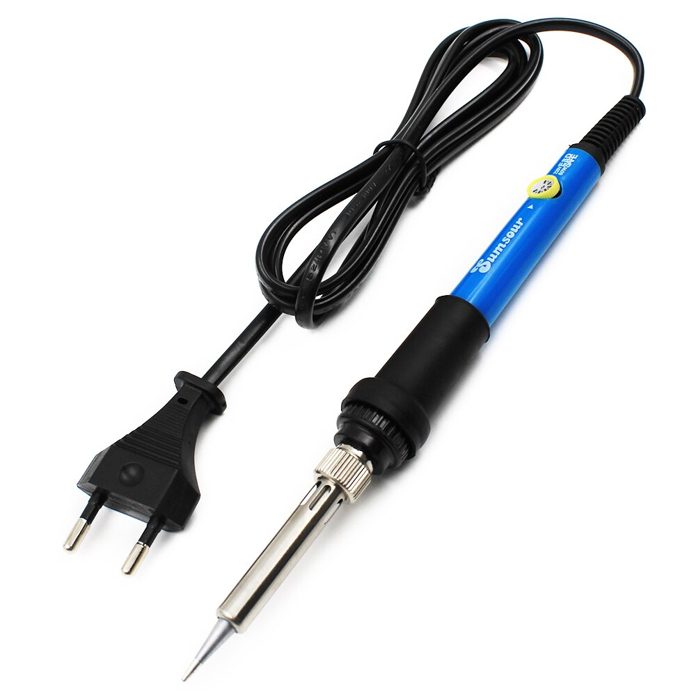 60W Adjustable Temperature Electric Soldering Iron Welding Heat Pencil 220V EU Plug Solder Rework Station Repair Tools: 110V US Plug / Blue