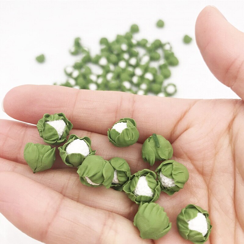 5 Pieces Mini Realistic Handmade Clay Vegetables Dollhouse Miniatures Cauliflower Chinese Cabbage for Doll Kitchen