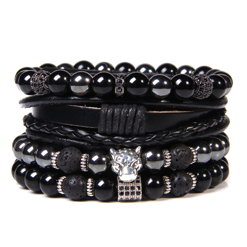 Pulsera de cuentas de madera multicapa para hombre, pulsera de cuerda de cuero marrón Vintage hecha a mano, pulseras nuevas étnicas, brazalete, de joyería 2024