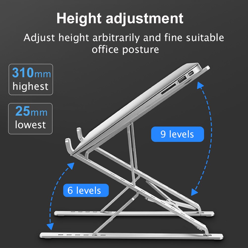 Laptopstandaard houder aluminium standaard voor ipad draagbare laptopstandaard houder desktop houder notebook pc computerstandaard voor 12-17 "