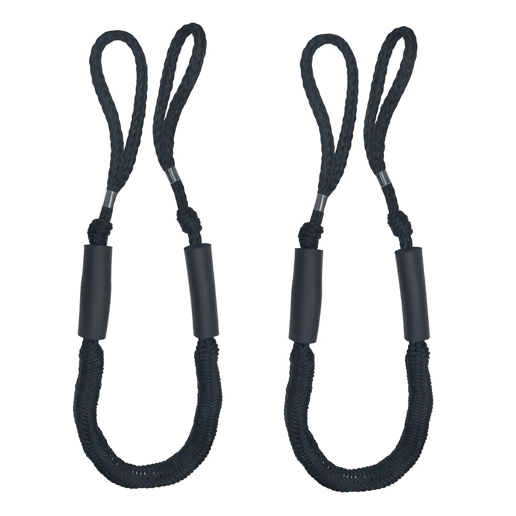 2 stk 122cm kajak tilbehør marine fortøjning reb båd bungee dock line anker reb bungee cord dock line båd tilbehør: Sort