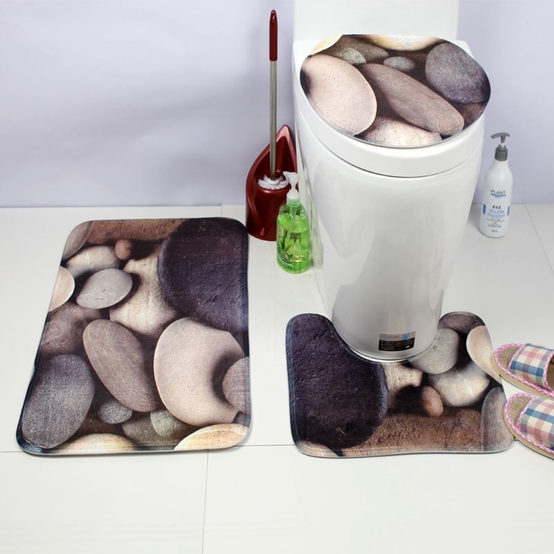 Fundas para asientos de inodoro, alfombras de franela Ocean World, alfombrilla de felpa para el baño, alfombrilla para el suelo del asiento, WC, tapa del inodoro, accesorios de baño