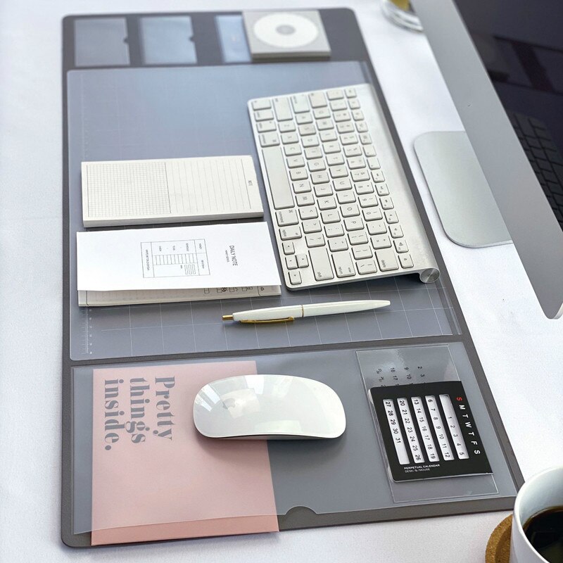 Oversized Multifunctional Pu/pvc Mouse Pad Student Writing Pad Business Desk Mat Laptop Cushion Desk Organizer With Calendar