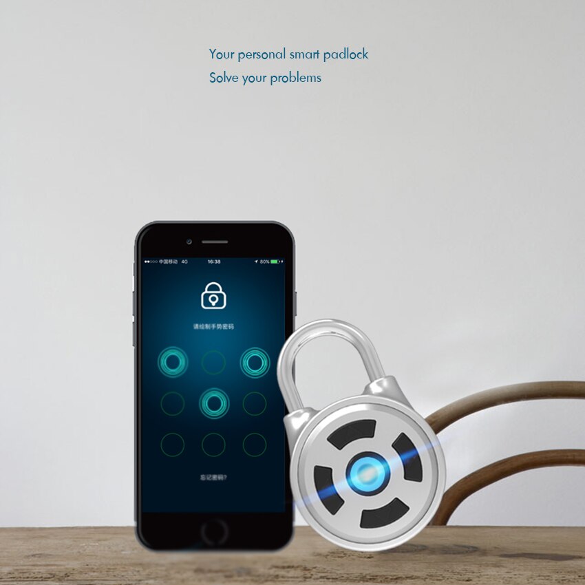 Fingerprint Padlock Bluetooth-compatible Lock Battery Waterproof Mobie Phone Control Electronic Password Lock for Door, Suitcase
