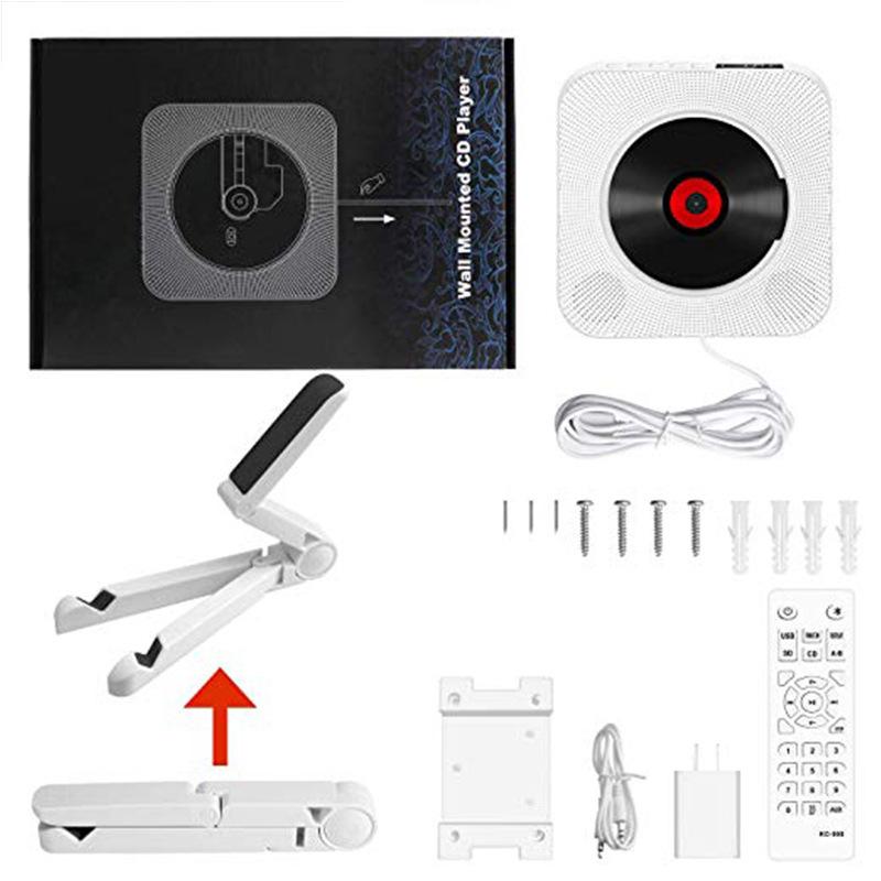 Lecteur CD avec Bluetooth Portable mural lecteur de musique CD Boombox Audio à domicile avec télécommande haut-parleur HiFi intégré