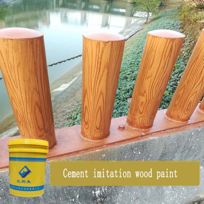 Pintura de madera de imitación de Metal, pintura de arte en agua, efecto de madera de imitación de pared de cemento, tubería galvanizada en madera