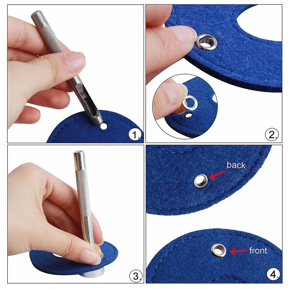400 Sets Van Binnendiameter 6 Mm Kleur Pneumoeye Multi-Size Waarde Grommets Kit Metalen Oogje Schoenen Kleding Ambachten 10 Kleuren T6