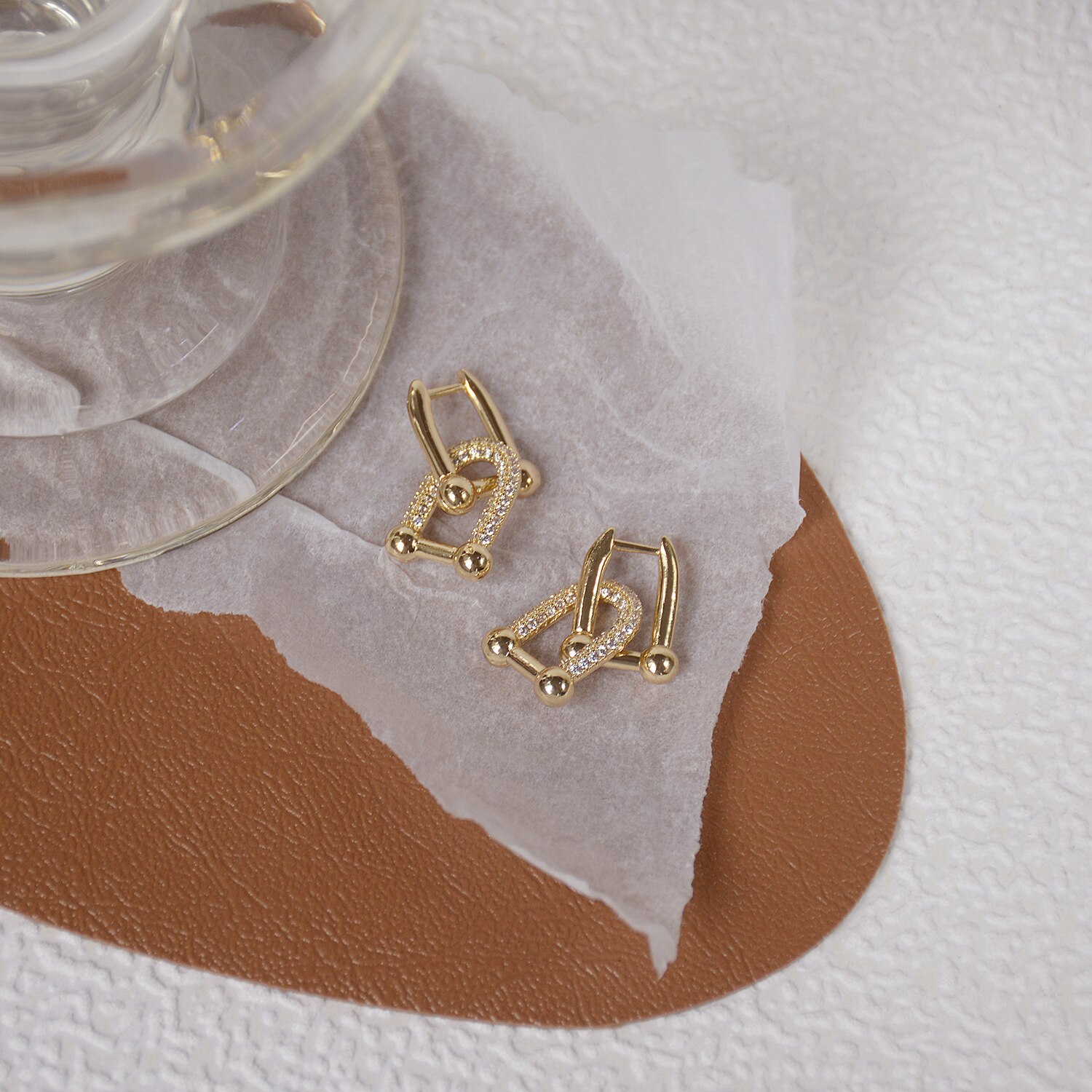 S925 zarte ohrstecker aus sterlingsilber mit zirkonia Ich bin schlichten geometrischen stil für damen; 14k ohrringe aus echtem Gold