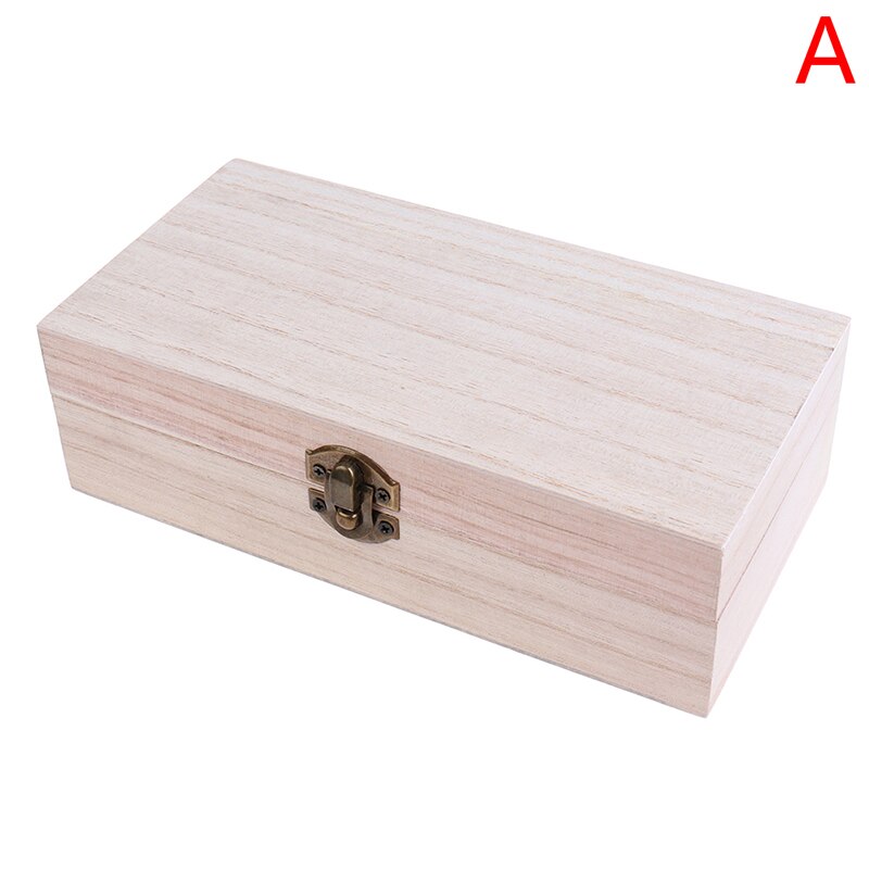 Retro Jewelry Box Desktop Natural Wood Clamshell Storage Hand Decoration Wooden Box Postcard Storage Box: A