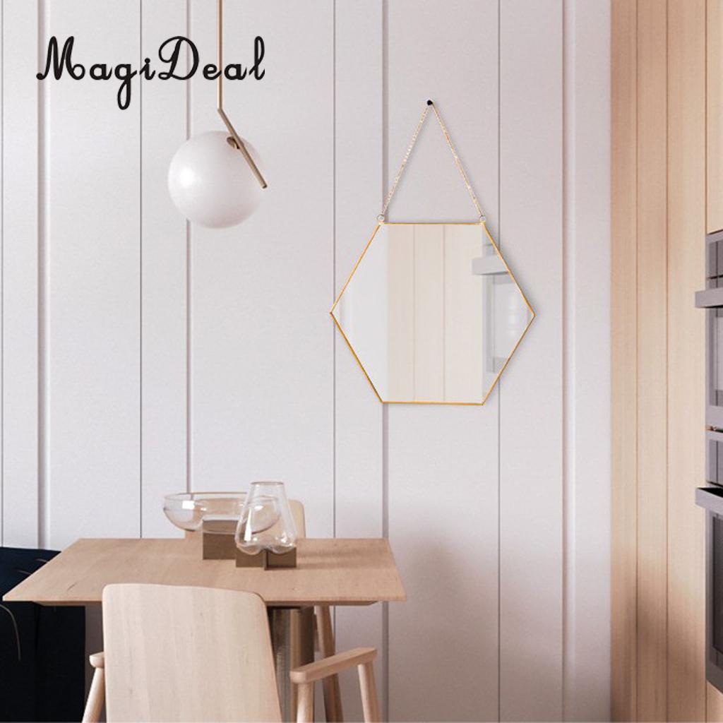 Girls Dressing Room Makeup Mirror Style Dressing Table Wall Mirror, Diamond Shaped Glass Wall Decor Mirror