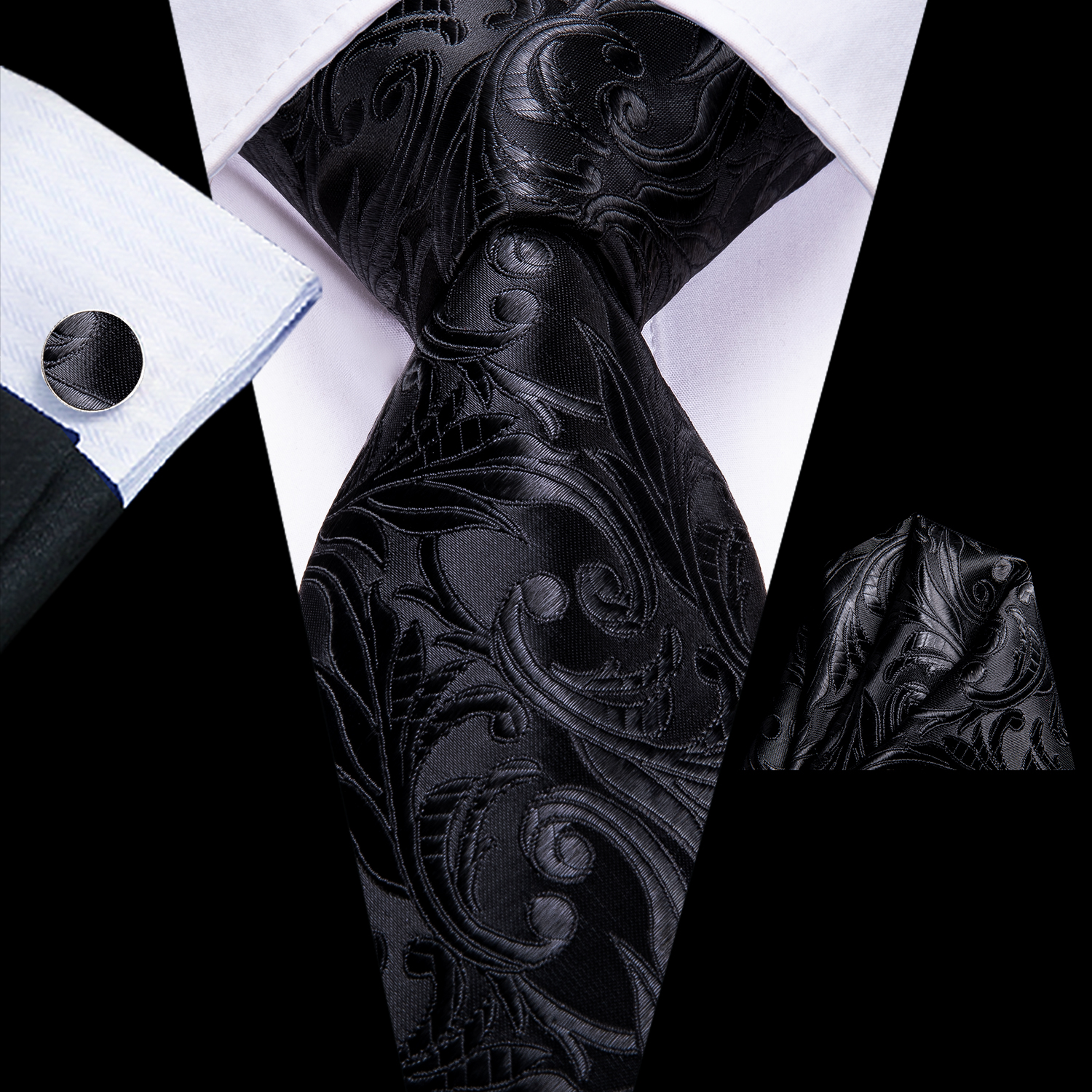 Hi-Tie-corbata de boda de seda de para hombre, color azul pavo real, gemelos, , conjunto de corbata de para de negocios: Naranja