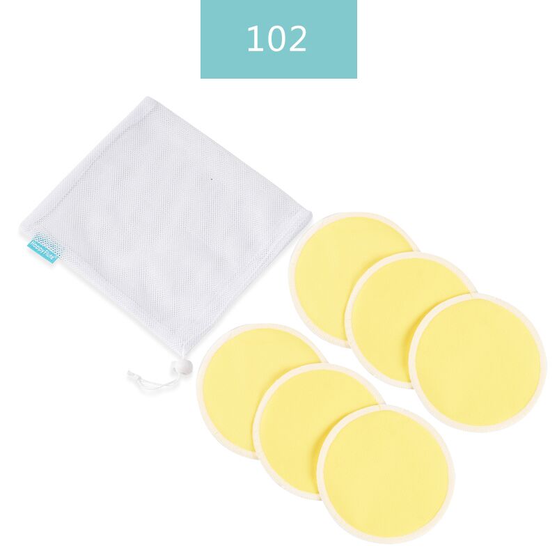 HappyFlute 6pcs/Set Solid Organic Reusable Breast Pads Washable Super Absorbency Reusable Bamboo Nursing Pads With Laundry Bag: 102