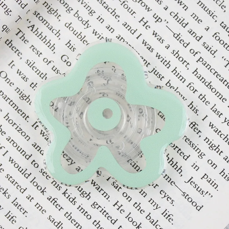 Cute Floral Phone Grip posocket Tok Flower Cellphone Stand Holder for iPhone 15 14 Mobile Bracket Foldable Expanding Kickstand: green