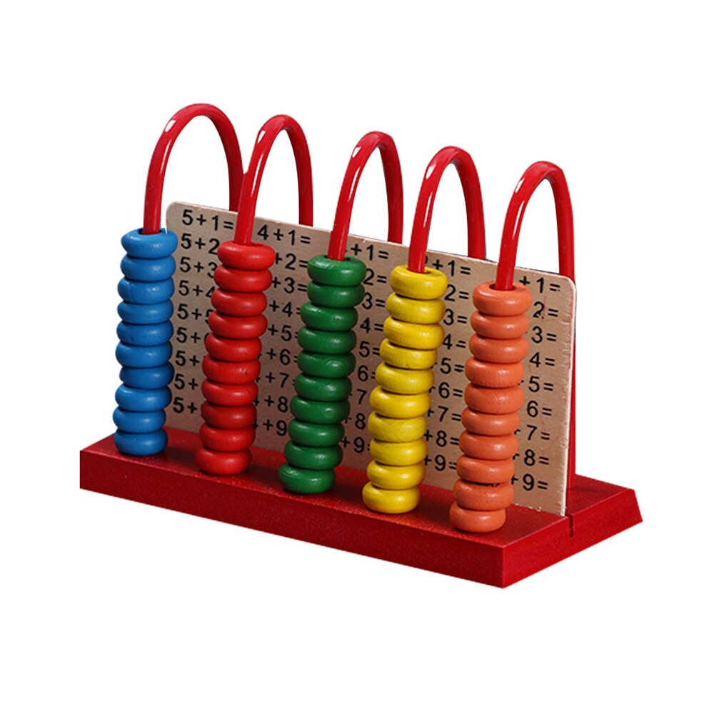 Juguetes de madera para niños, cuentas para contar matemáticas, juguete educativo de aprendizaje: Blanco