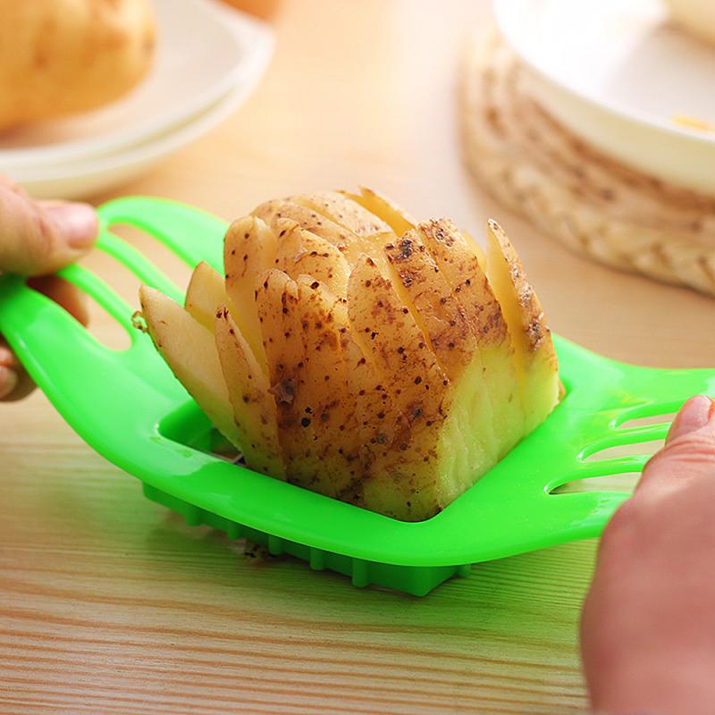 Stainless Steel Vegetable Potato Sharp Slicer Cutter Chopper Chips Making Tool Potato Cutting Fries Tool Kitchen Accessories2021