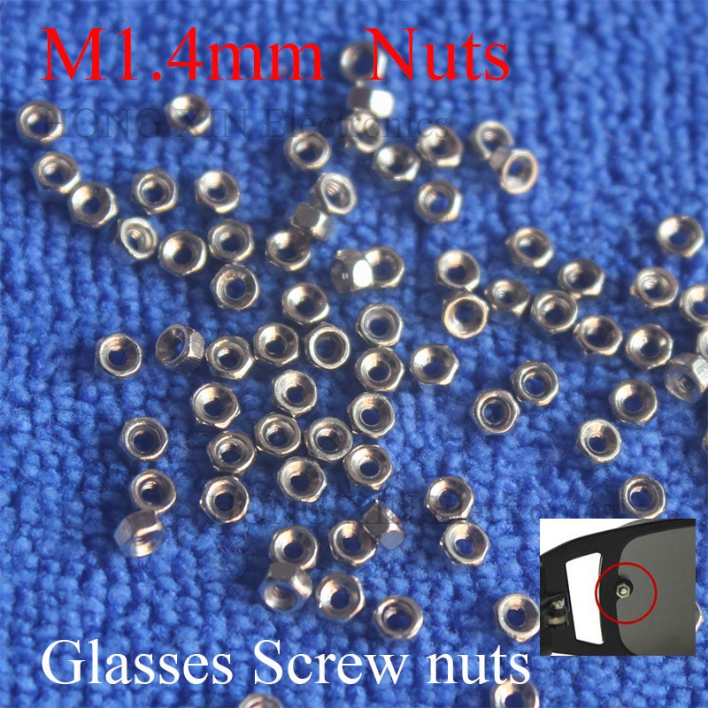 100Pcs 1.4mm Nut Eyeglasses Glasses Spectacles Repair Screw Nuts Tool Part For Watch Eye Glasses Clock