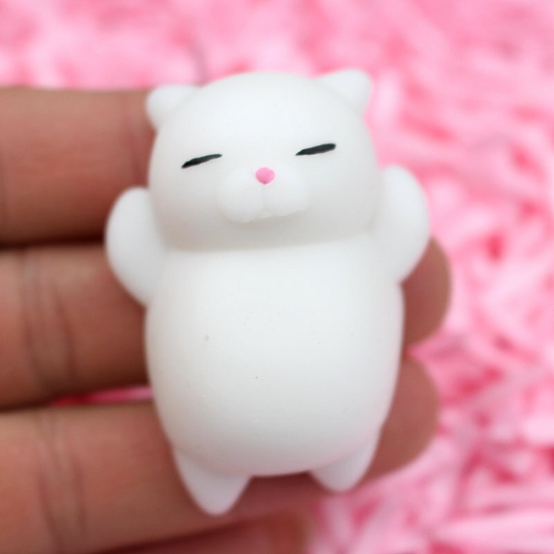 Speelgoed Squishy Kat Set 2 Zachte Siliconen Kawaii Kitties Top Stress Zintuiglijke 2022 Unieke Kids &amp; Volwassenen Tiener meisje Jongen: White ear 1 pcs