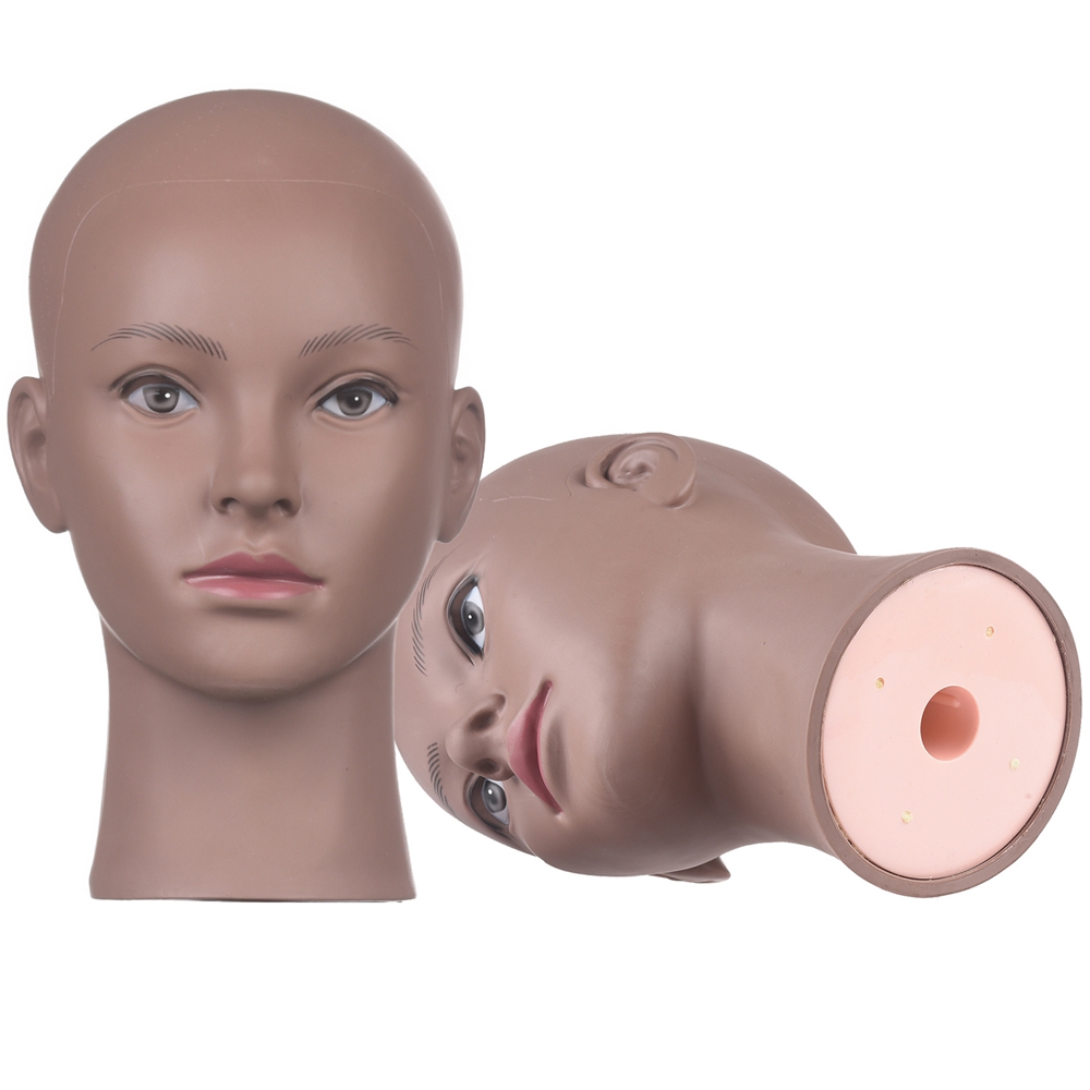 1pcs Wig Head Soft Teaching Head Female Mannequin Head For Making Wigs ，Display Wigs Manikin Head Training Head without Hair: Beige
