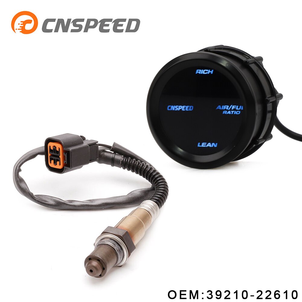 Blue LED 12V Air Fuel Ratio Gauge Analog Air Fuel 2" 52mm Car Meter LED Display with Narrowband O2 Oxygen Sensor REAR LOWER: OEM 39210-22610