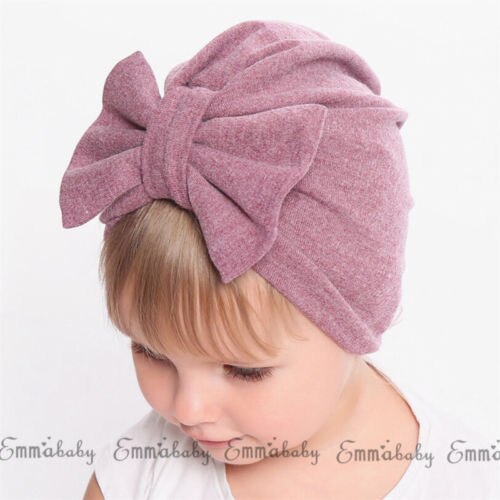 Nette Neugeborene Kleinkind Kinder Baby Jungen Mädchen BIG Bowknot Turban Schädel Caps Baumwolle Beanie Hüte Kleinkind Mädchen Elastische Winter Warm kappe