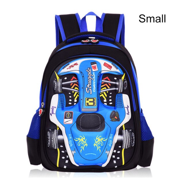 Sac à dos pour enfants sacs d'école primaire dessin animé 3D sacs d'école de voiture pour garçons filles enfants sac à dos sacs d'école Mochila Infantil: Blue-S