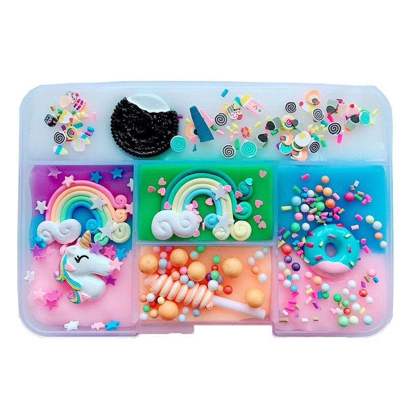 Flauschigen Schleim Liefert Spielzeug DIY Licht Weiche Baumwolle Charms Schleim Obst Kit Wolke Handwerk Antistress Kinder Spielzeug Schleim Ton Ball supplie