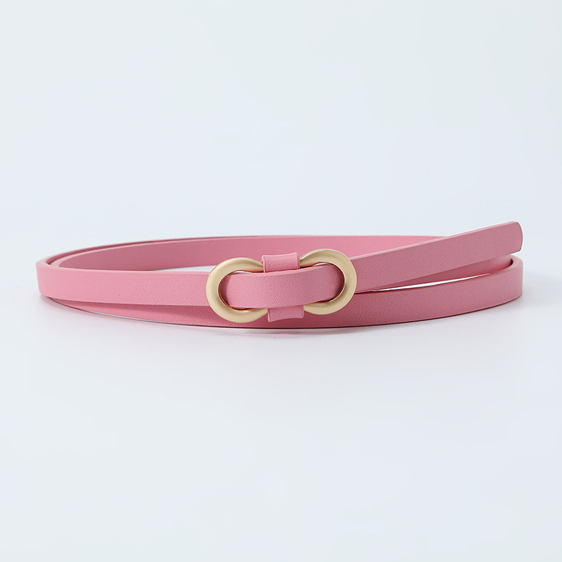 Zero Pin Casual Ladies Belt Youth Thin Belt Classic Vintage Waist Belt Jeans Dress Belts: Pink