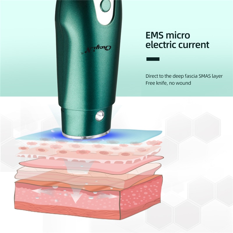 CkeyiN HiFu Ultrasonic EMS V-line Chin Skin Lifting Device Face Anti-Wrinkle Neck Galvanic Remover Photon Skin Rejuvenation