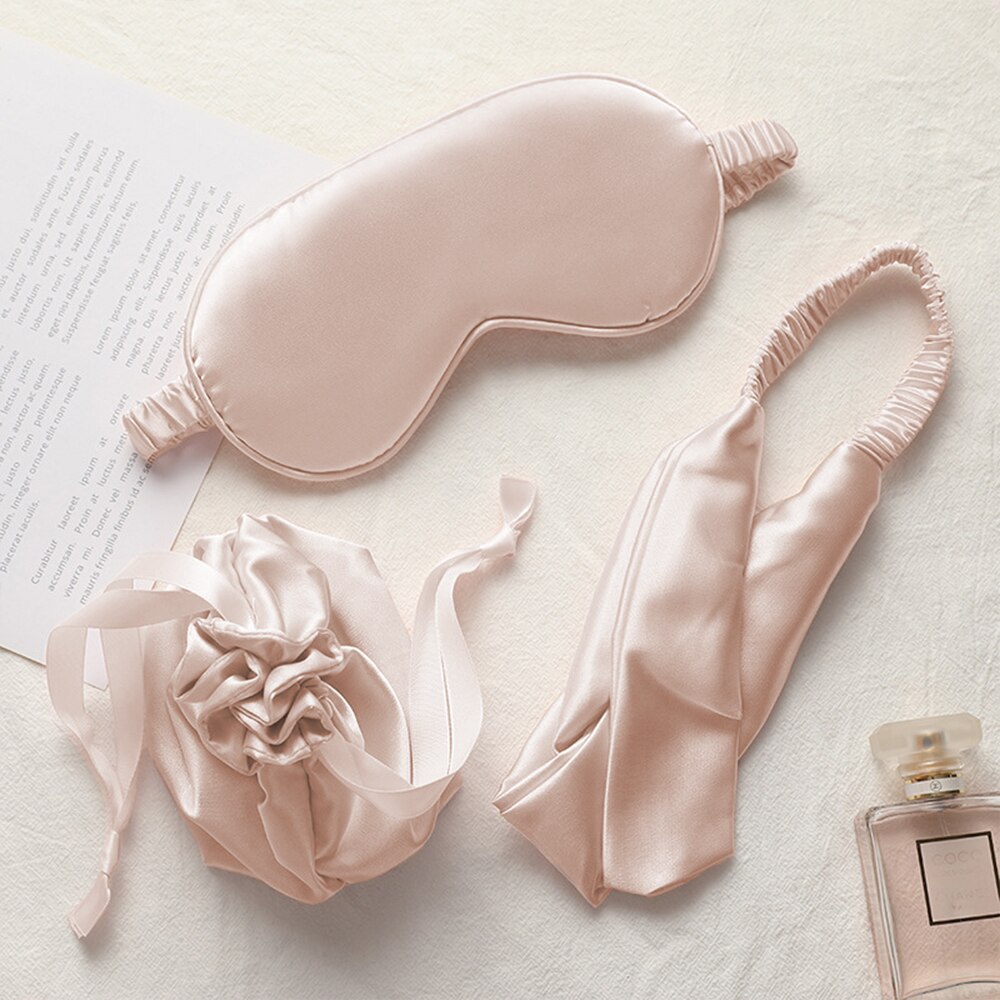 Máscara antifaz para dormir de seda para hombre y mujer, banda de algodón transpirable, suave, para aliviar los ojos: Fresh pink