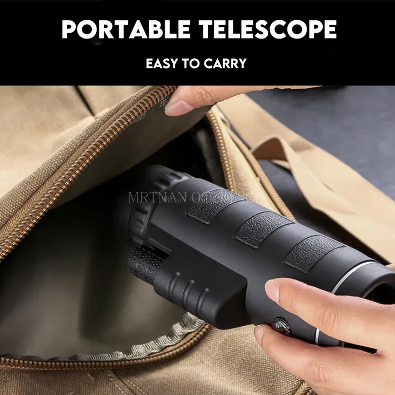 Télescope monoculaire 40x60 HD, jumelles puissantes de nuit, Mini Zoom de poche avec Smartphone, chasse, Camping