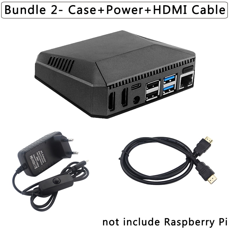 Raspberry  pi 4 aluminium kasse argon one  pi 4 v2 kasse aktiv passiv køling metal skal strømafbryder til raspberry  pi 4 model b: Bundt 2