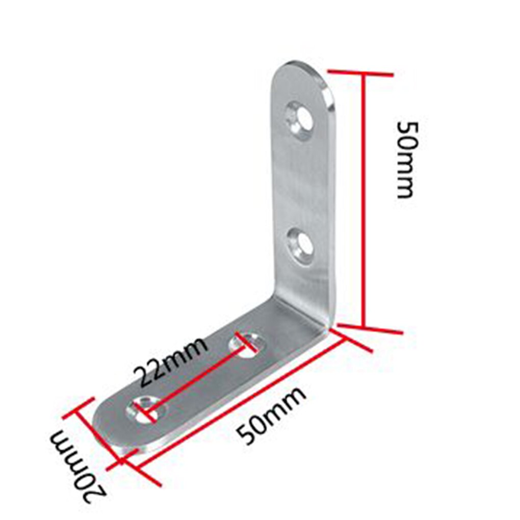 2pcs/10pcs L-Shaped Triangle Bracket Angle Support Stainless Steel 90 Degree Angle Code Fixing Hardware Hardware Accessories