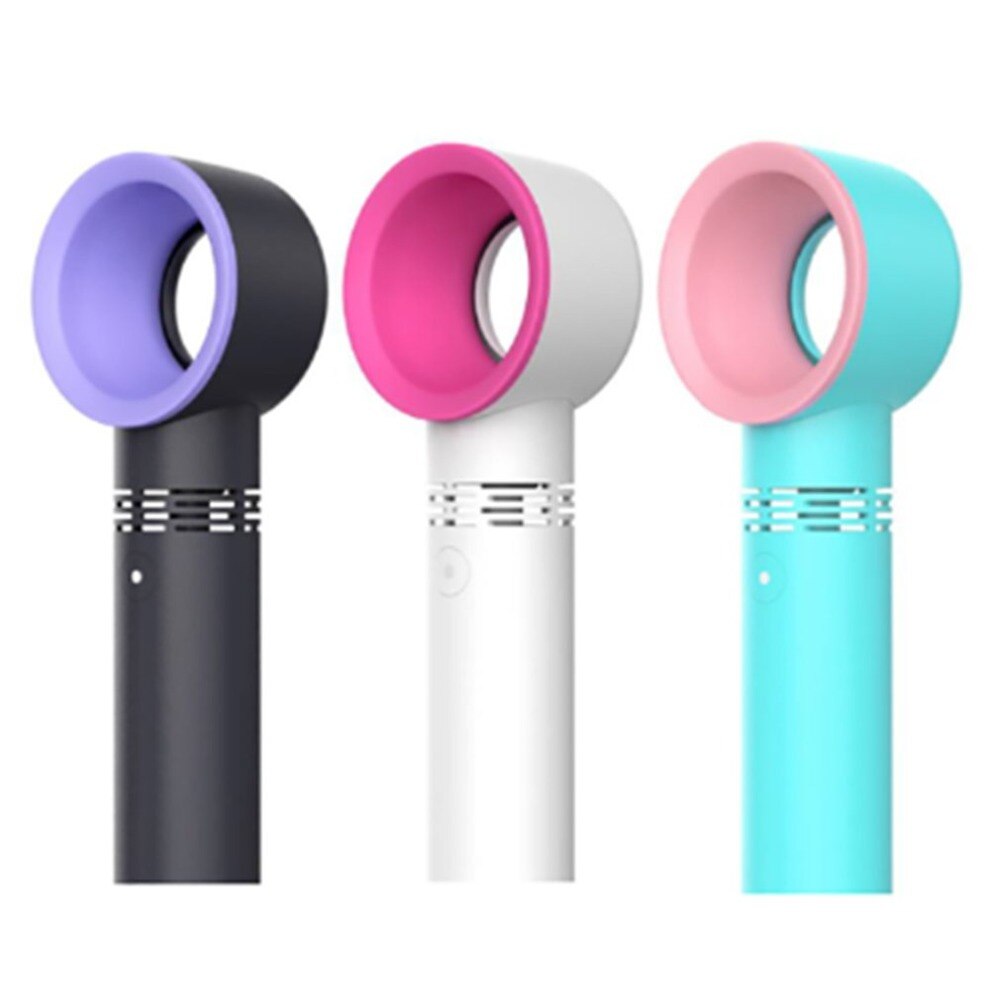 Nul 9 Usb Oplaadbare Draagbare Bladeless Fan Handheld Mini Koeler Geen Blad Handy Fan Met 3 Ventilator Snelheid Niveau Led indicator