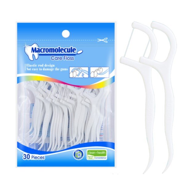 Automatic-Boxed Dental Floss Stick with 80Pcs Dental Clean Flossers and Automatic Box for Home and Travel Use: 30Pcs