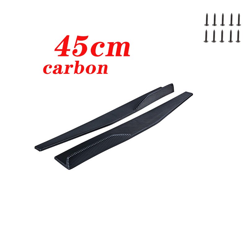 2 uds para falda lateral de coche difusor de parachoques Spoiler Delantales para Alfa Romeo 159, 147, 156, 166 GT Mito Acura MDX RDX TSX Fiat 500 Punto Stilo: 45cm carbon