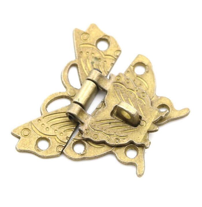 Retro Chic Butterfly Latch Catch Jewelry Wooden Box Lock Hasp Pad Chest Lock