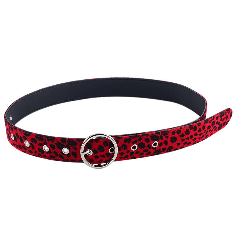 Vrouwen Riem Buikband Paardenhaar Riem Met Luipaard Patroon Metalen Hart Cirkel Gesp Riem: BR