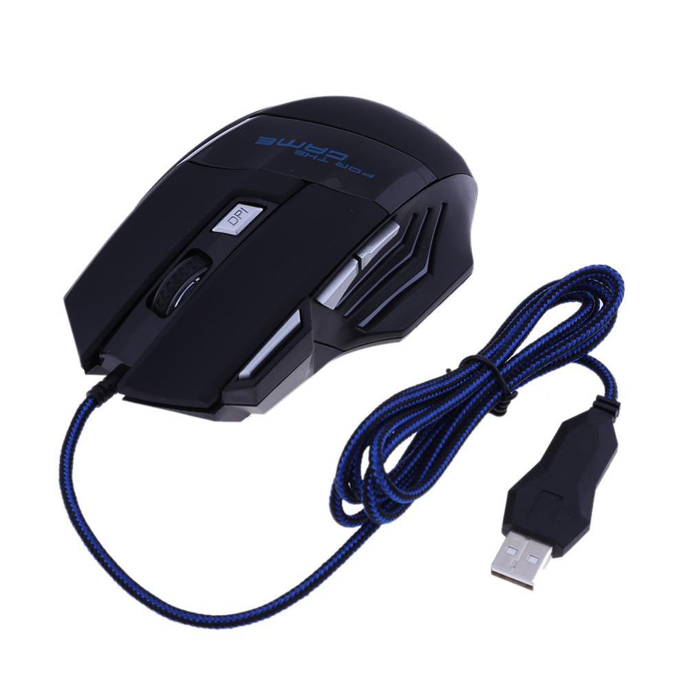 Usb wired gaming mouse 7 botões 5500 dpi ajustável led backlit computador óptico mouse gamer ratos para computador portátil portátil