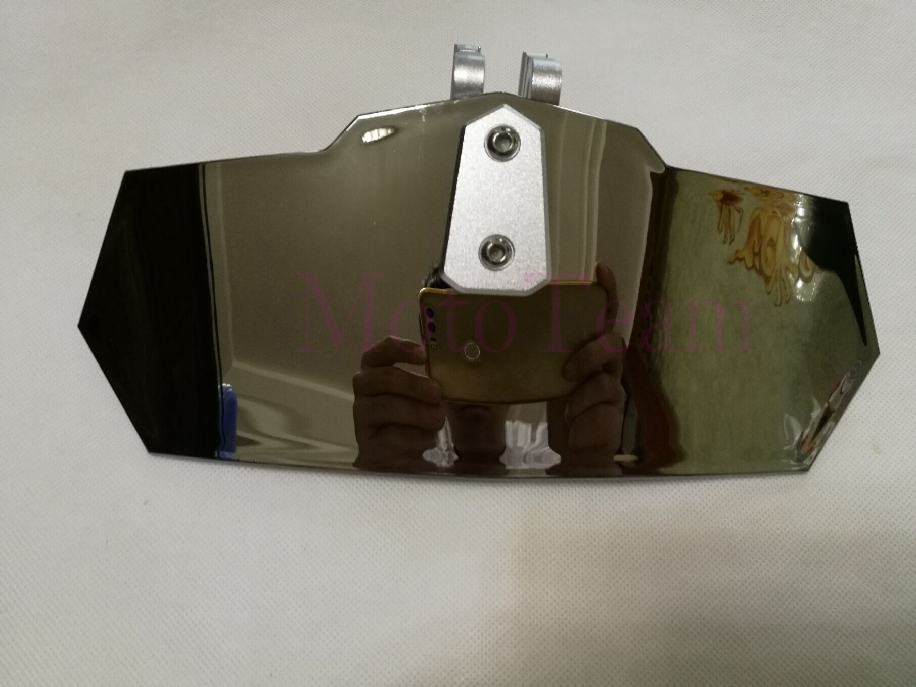 For Honda For Yamaha KTM BMW Ducati Universal Adjustable Windshield Screen Extension Deflector Moto Spoiler Wind Deflector: Silver