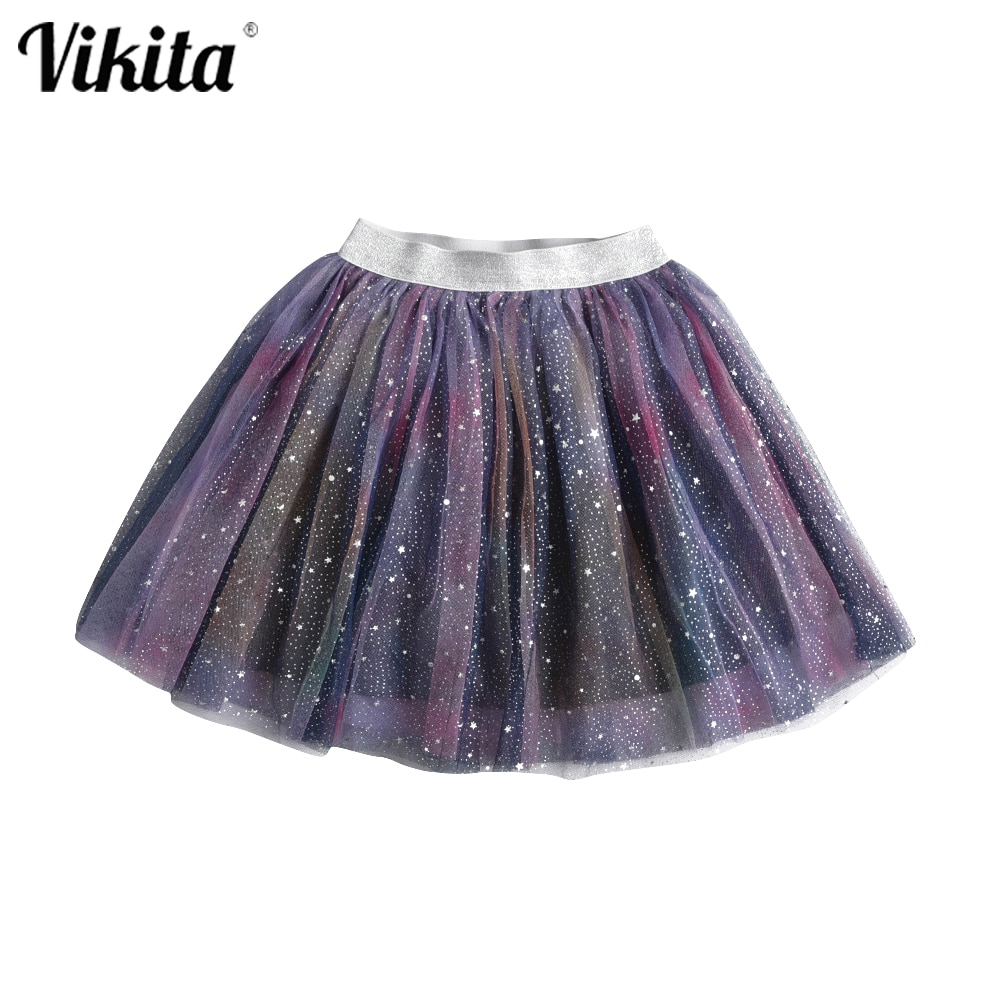 Vikita baby børn piger prinsesse tutu nederdele stjerner glitter pailletter fest dans ballet nederdele børn afslappet tøj tyl nederdel