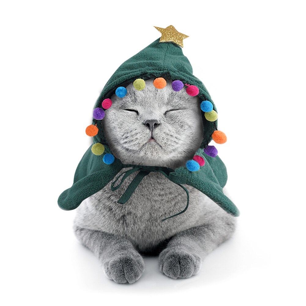 Disfraz de perro gato gracioso, capa de Navidad, disfraz de Halloween, ropa con capucha para perros pequeños, accesorios para fotos de mascotas