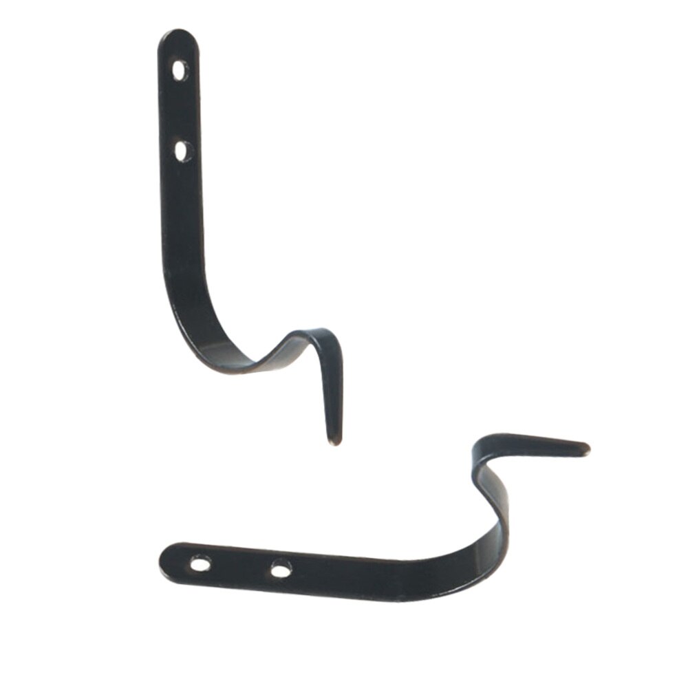 5pcs Metal Hanging J Shape Hooks Household Living Room Bedroom Heavy-duty Hanger for Hats Clothes Props with Screws (Black)