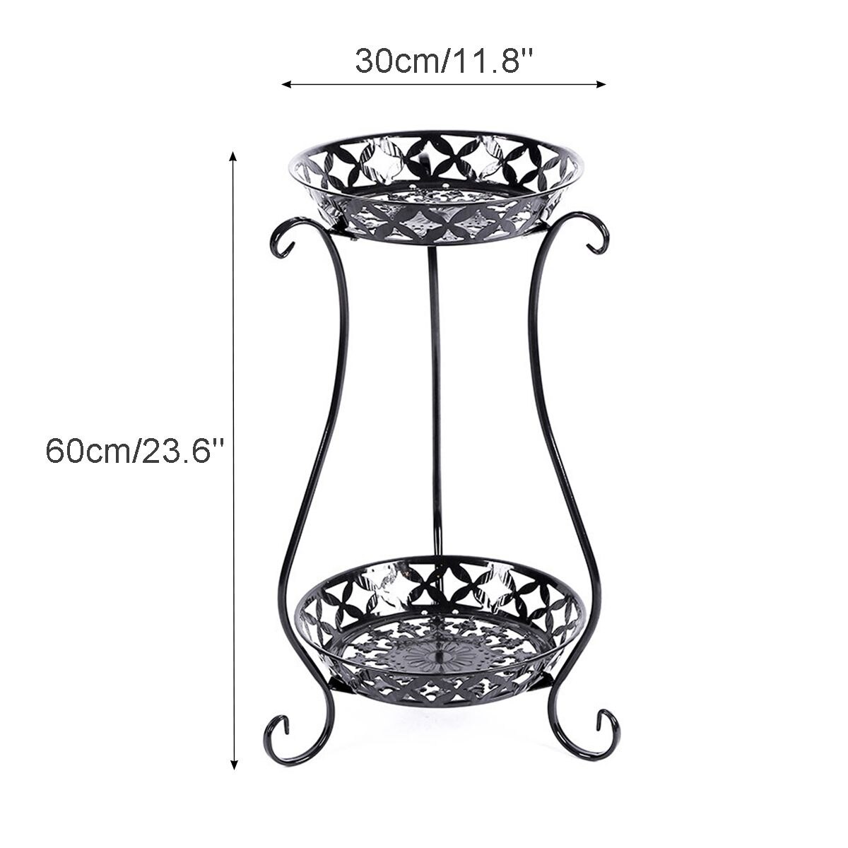 Supporto per piante in vaso in metallo a doppio strato, supporto per fiori in ferro battuto, portavasi decorativo per interni ed esterni, sti | Leroy Merlin