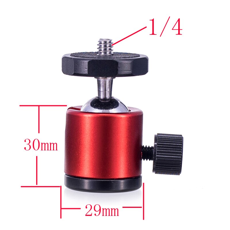 10 stuks/partij mini kogelkop 1/4 " houder voor camerastatief bolvormig universeel micro gegoten kleur metaal klein wolkenplatform