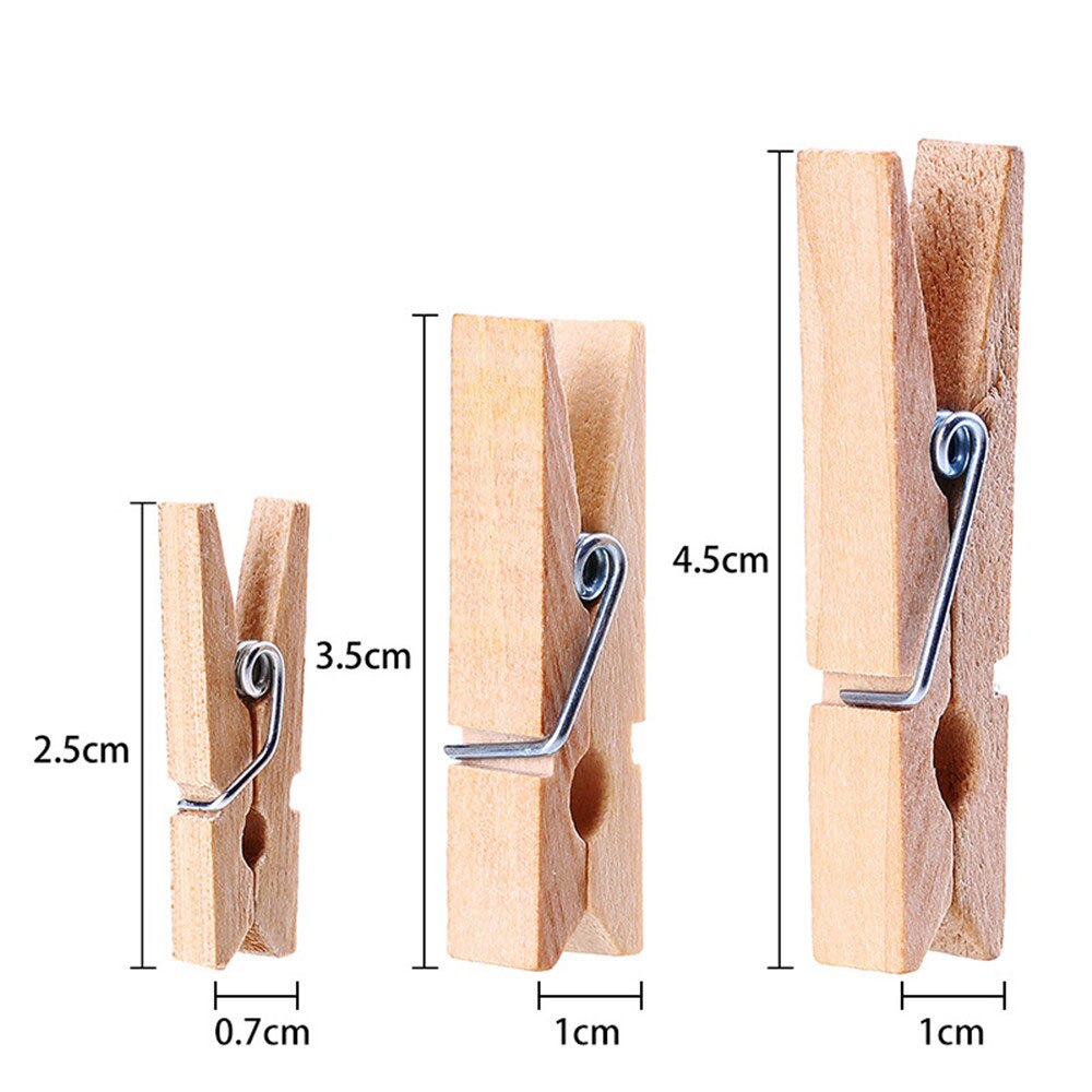 Zeer kleine mijn maat 25mm mini natuurlijke houten clips voor fotoklemmen wasknijpers knutseldecoratieklemmen knijpers