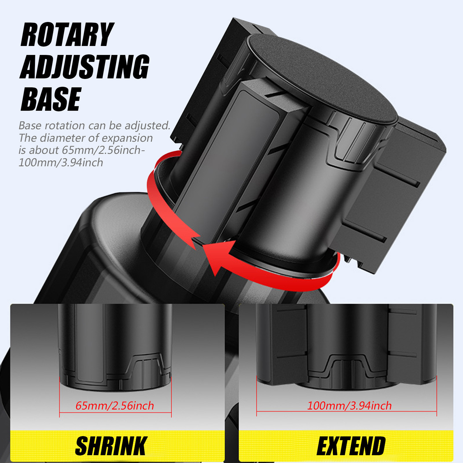 Grande carro Cup Holder Expander com base ajustável, Cup Holder Adapter, Multipurpose Bottle Cup Organizer, Acessórios de armazenamento