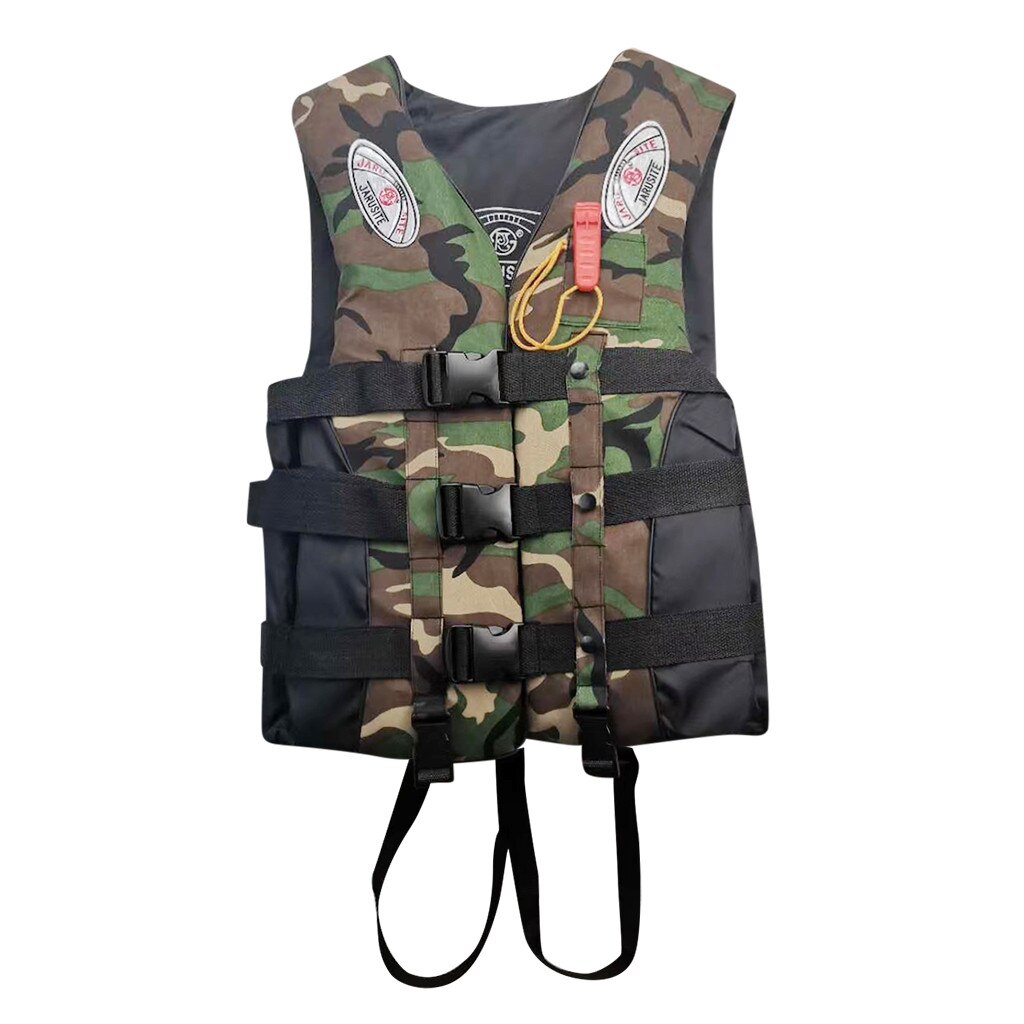 Adults Life Aid Vest Jacket S-XXXL Kayak Ski Buoyancy Fishing Swimming Boating Drifting With Whistle Safety Watersport Jacket#g4: Camouflage  / XXL