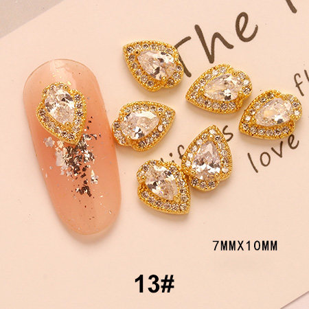 Bijoux en métal pour ongles, breloques en diamant, décoration pour manucure, 5 pièces