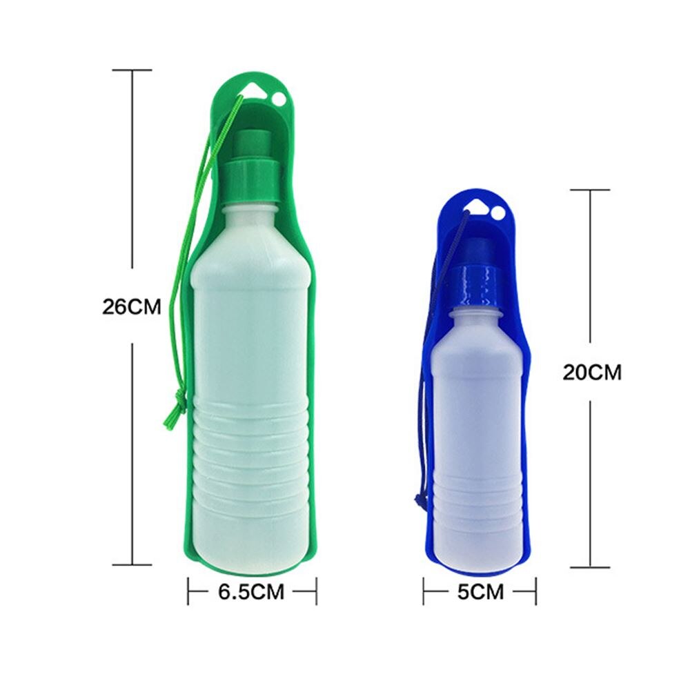 250ML/500ML Dog Water Bottle Portable Plastic Pet Dot Feeder Food Container Outdoor Walking Travel Pet Drinking Water Feeder