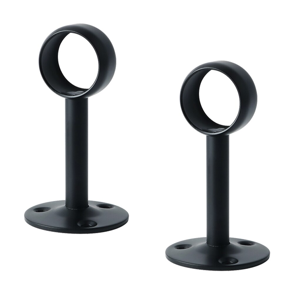 2pc Stainless Steel Flange Bracket 25mm Pipe Bracket Clothes Rod Seat Hanger Closet Rod Support Socket Flange Pipe Bracke: Black